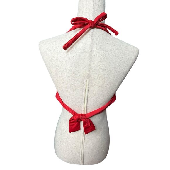 J. Crew Halter Tie-Back Bikini Top Red Size Large BY633 NWT - Picture 2 of 5